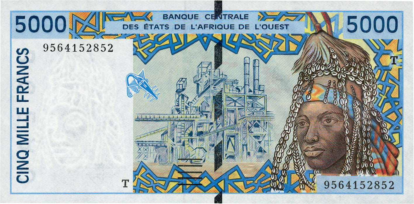 5000 Francs STATI AMERICANI AFRICANI  1995 P.813Td FDC
