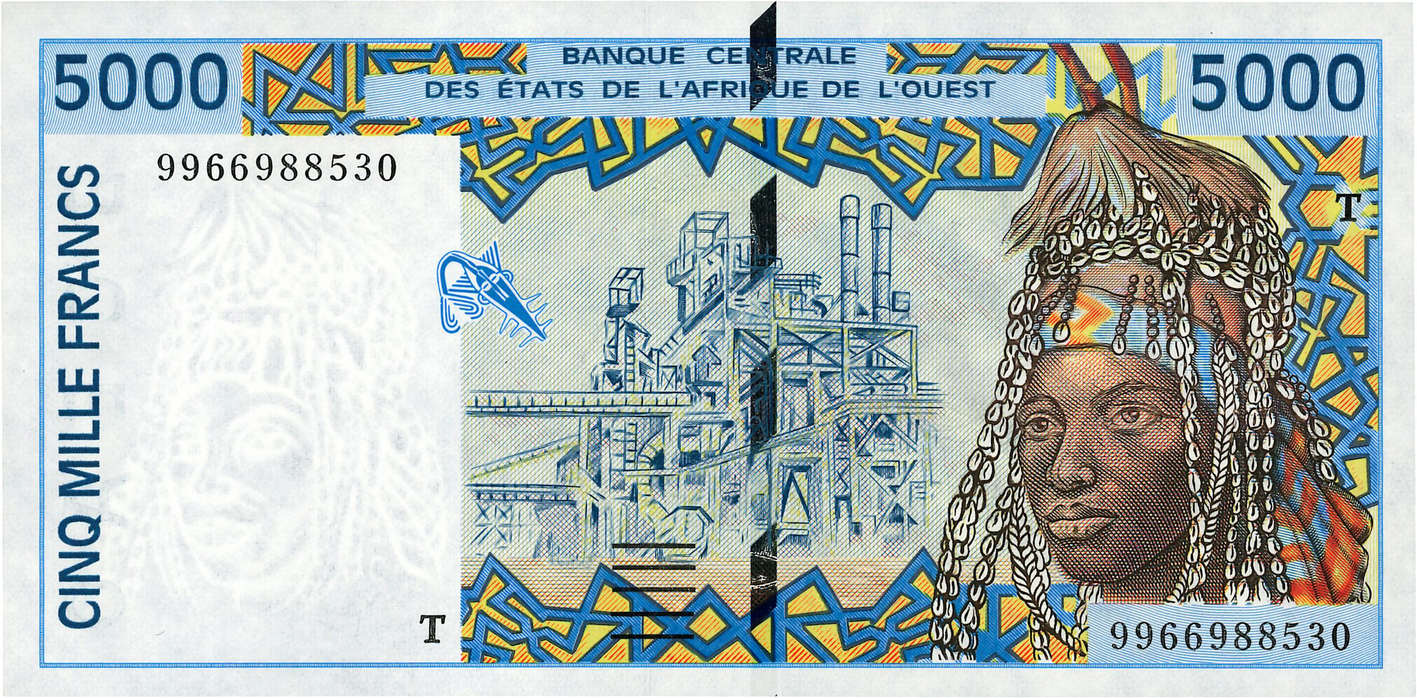 5000 Francs ÉTATS DE L AFRIQUE DE L OUEST  1999 P.813Th NEUF