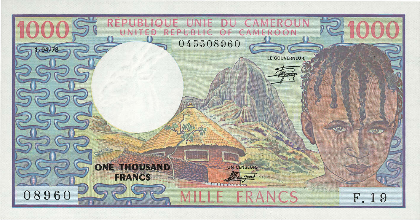 1000 Francs KAMERUN  1978 P.16c fST+