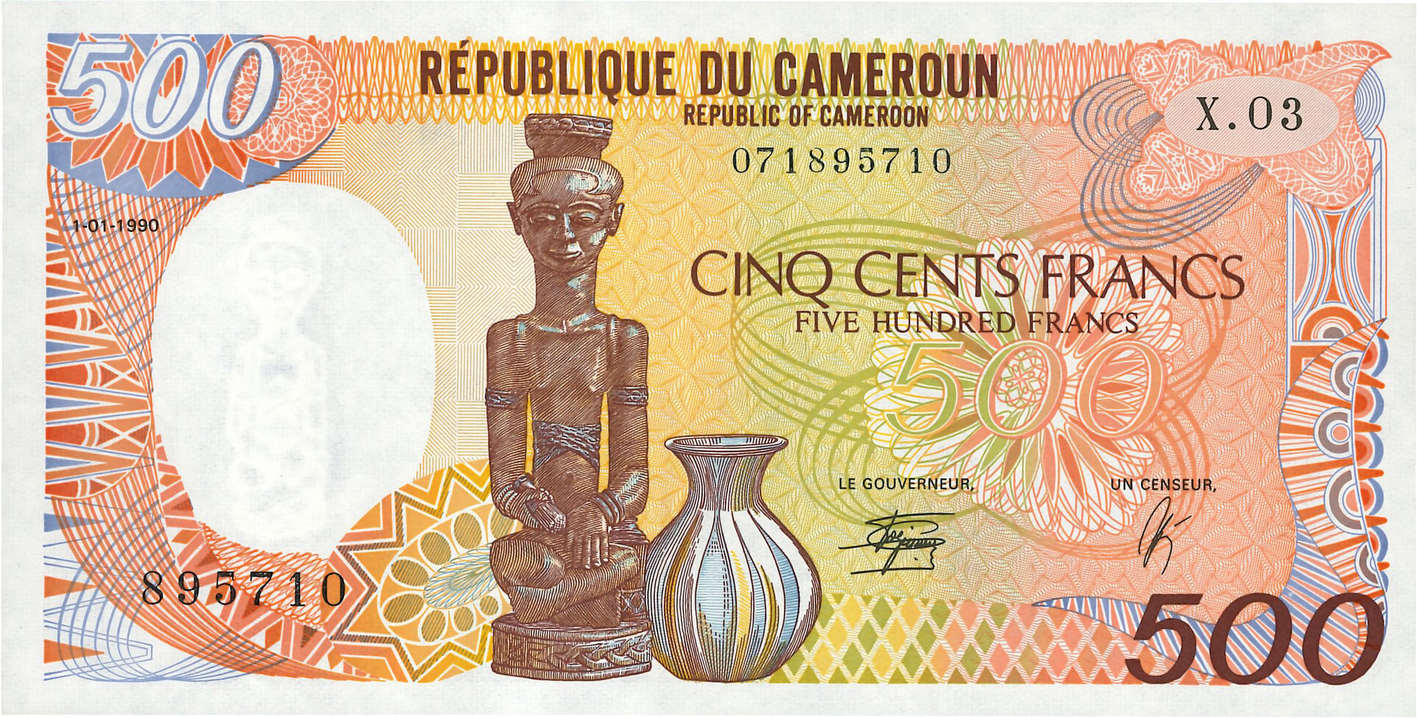 500 Francs CAMERúN  1990 P.24b FDC