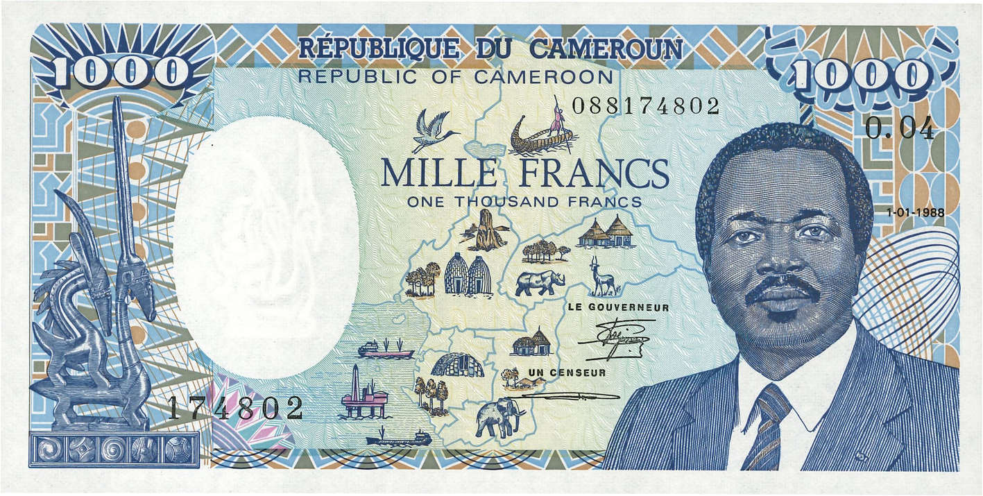 1000 Francs KAMERUN  1988 P.26a ST