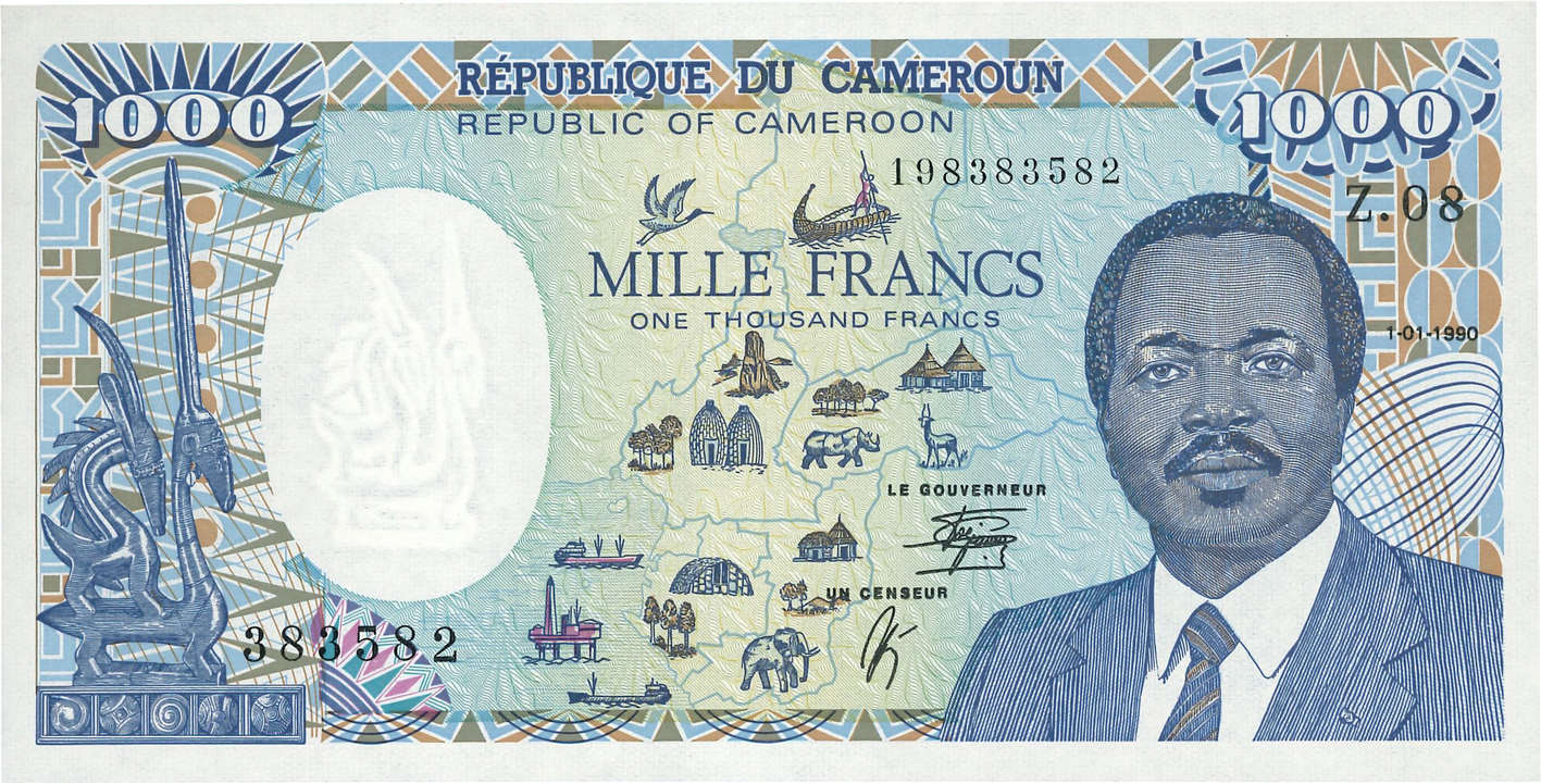 1000 Francs CAMEROON  1990 P.26b UNC