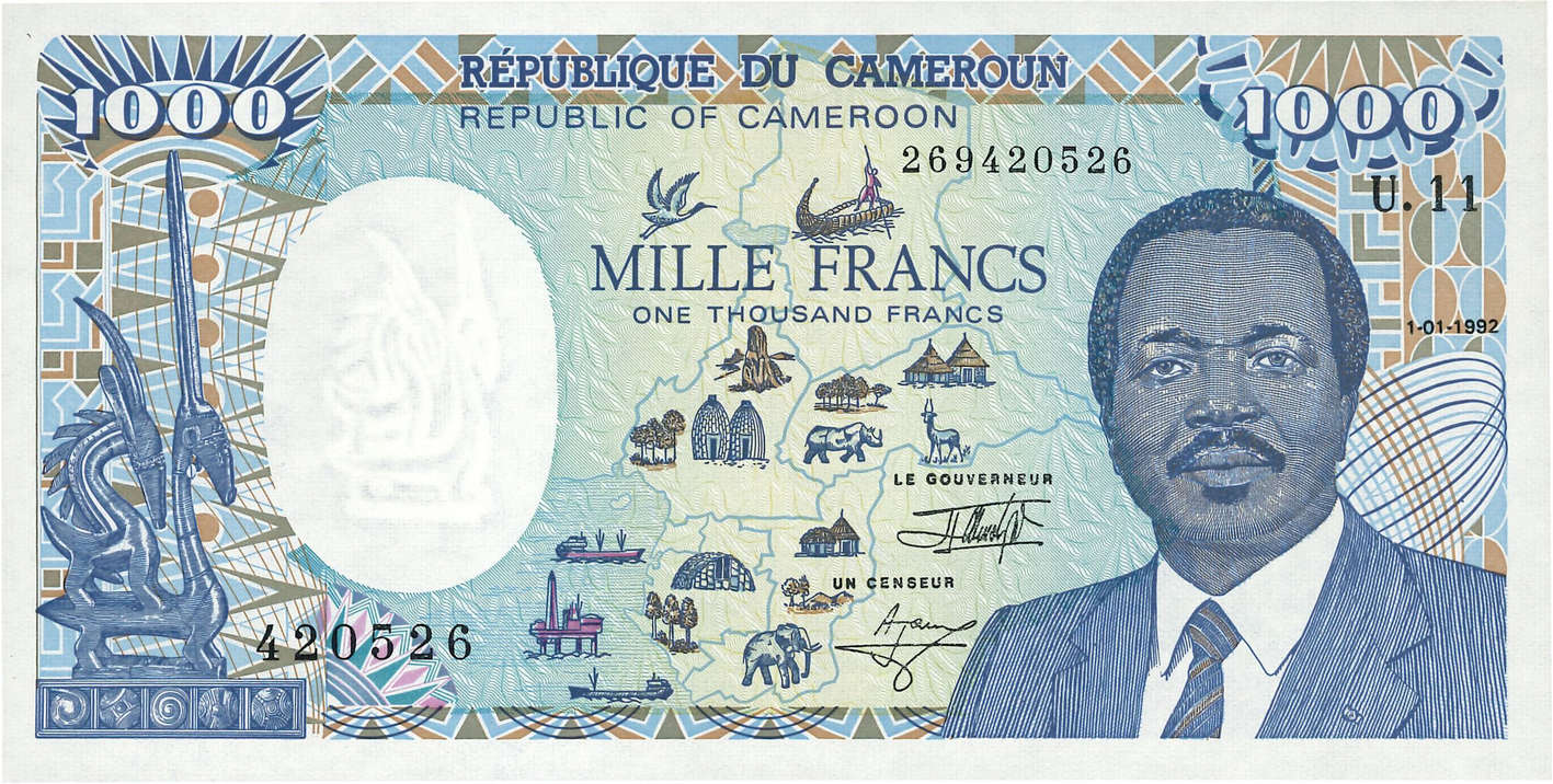 1000 Francs CAMEROUN  1992 P.26c pr.NEUF
