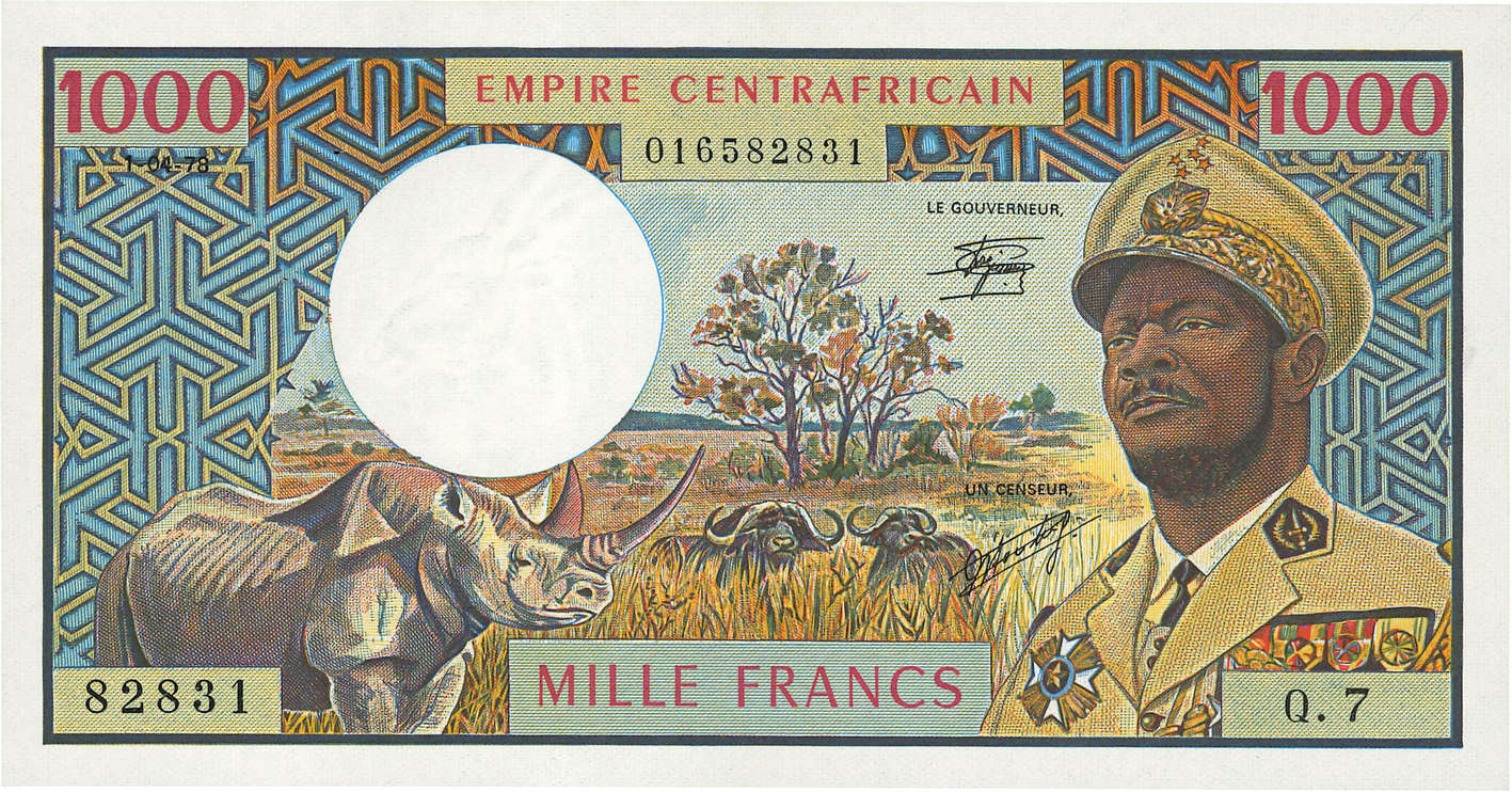 1000 Francs REPúBLICA CENTROAFRICANA  1978 P.06 EBC