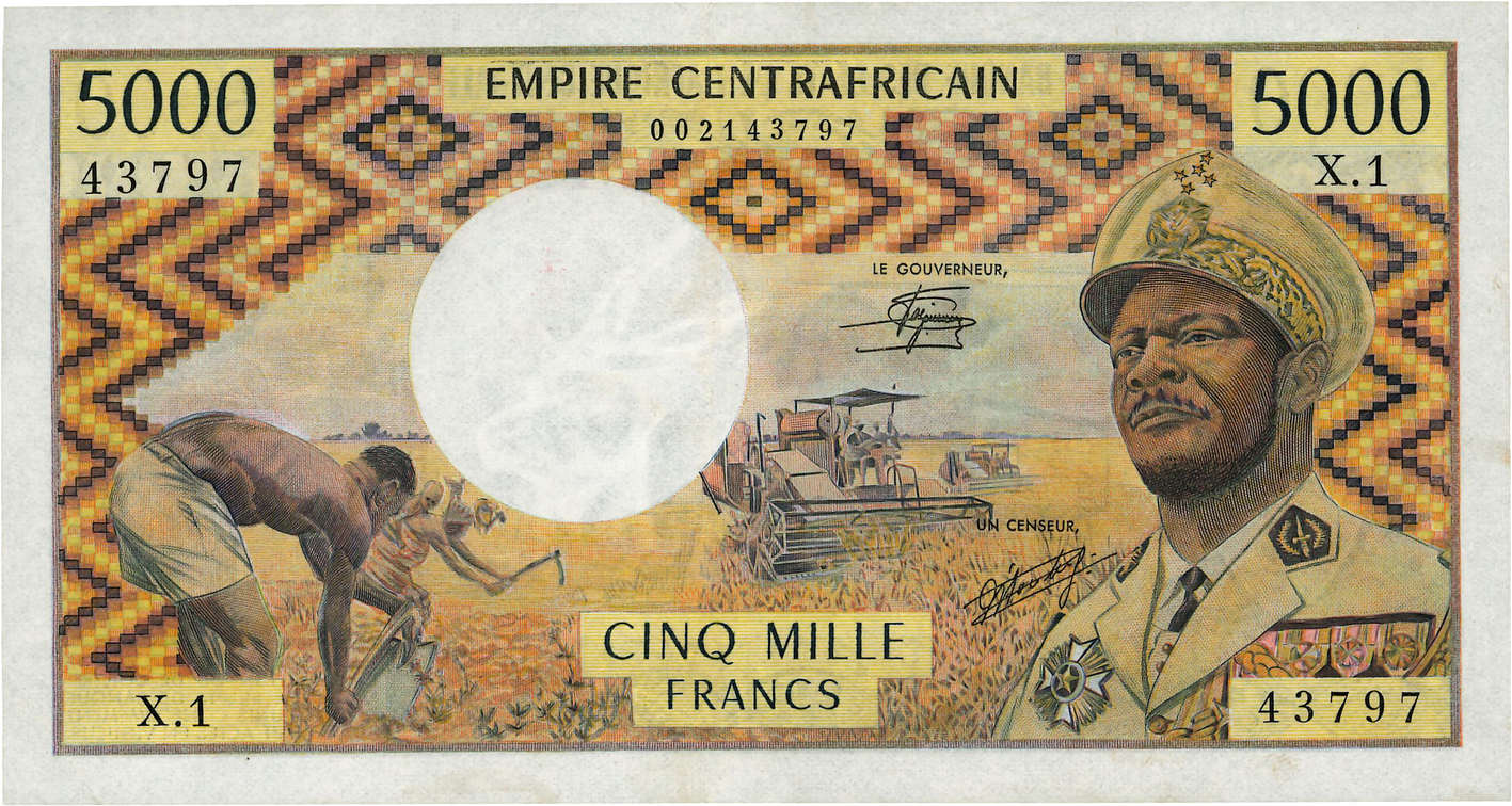 5000 Francs REPUBBLICA CENTRAFRICANA  1979 P.07 AU