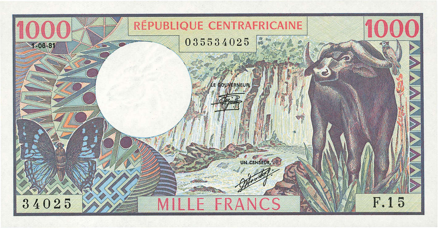 1000 Francs ZENTRALAFRIKANISCHE REPUBLIK  1981 P.10 ST
