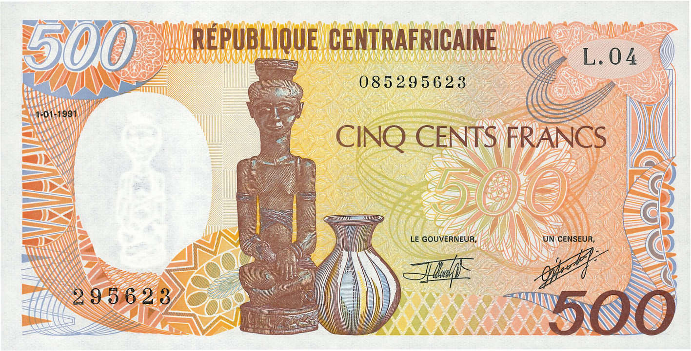 500 Francs CENTRAL AFRICAN REPUBLIC  1991 P.14d UNC