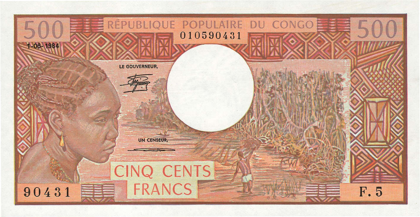 500 Francs CONGO  1984 P.02d ST