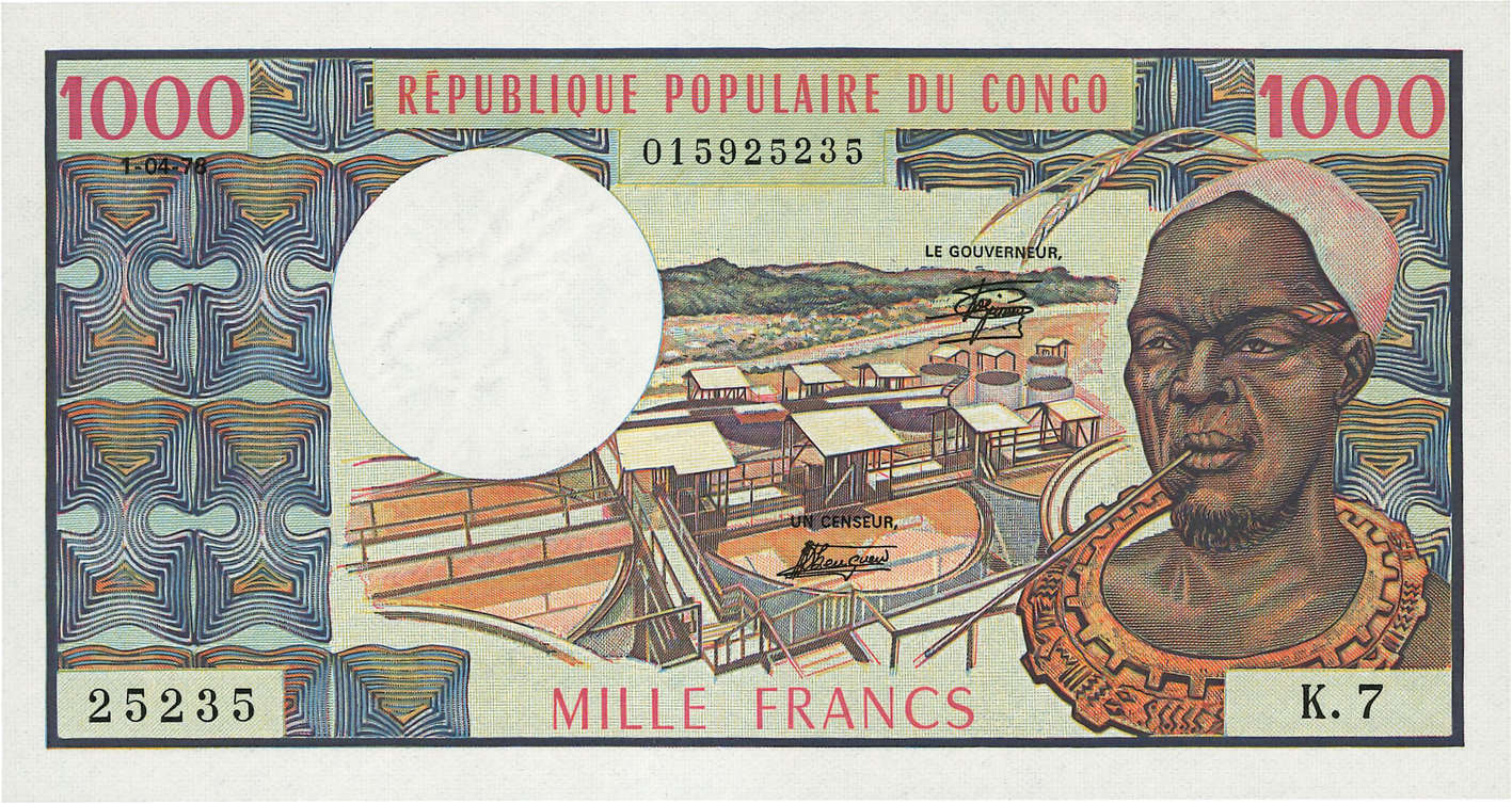 1000 Francs CONGO  1978 P.03d ST