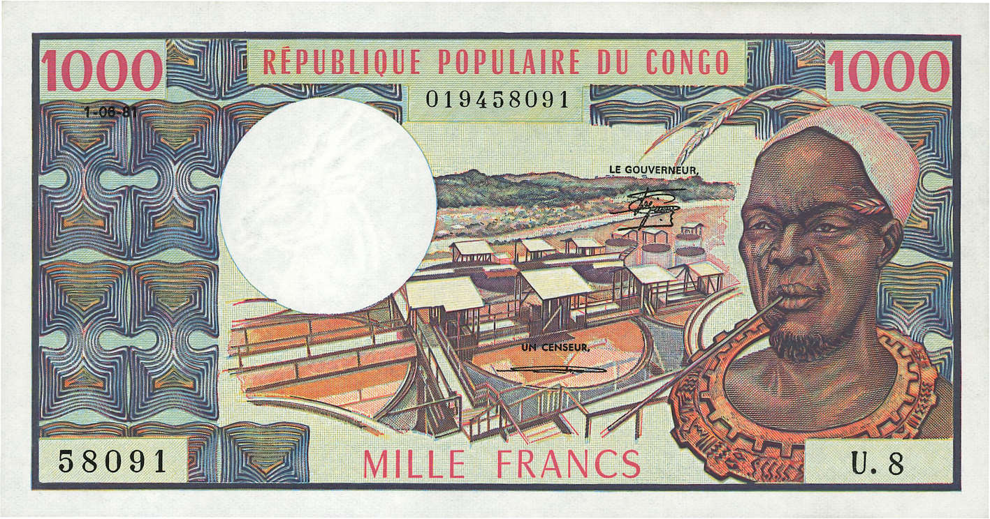 1000 Francs CONGO  1981 P.03e UNC