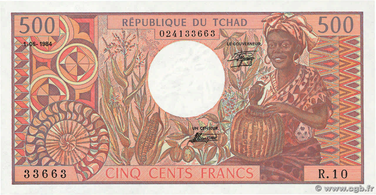 500 Francs TSCHAD  1984 P.06 ST