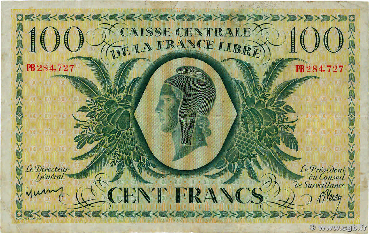 100 Francs AFRIQUE ÉQUATORIALE FRANÇAISE Brazzaville 1941 P.13a q.BB