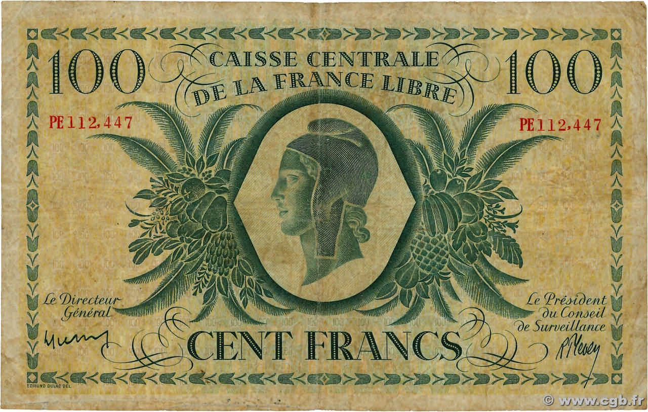 100 Francs AFRIQUE ÉQUATORIALE FRANÇAISE Brazzaville 1941 P.13a F-