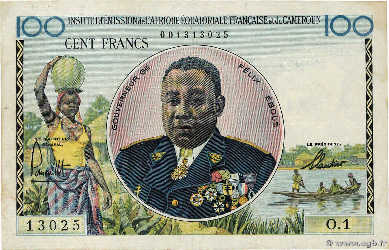 100 Francs AFRIQUE ÉQUATORIALE FRANÇAISE  1957 P.32 VZ