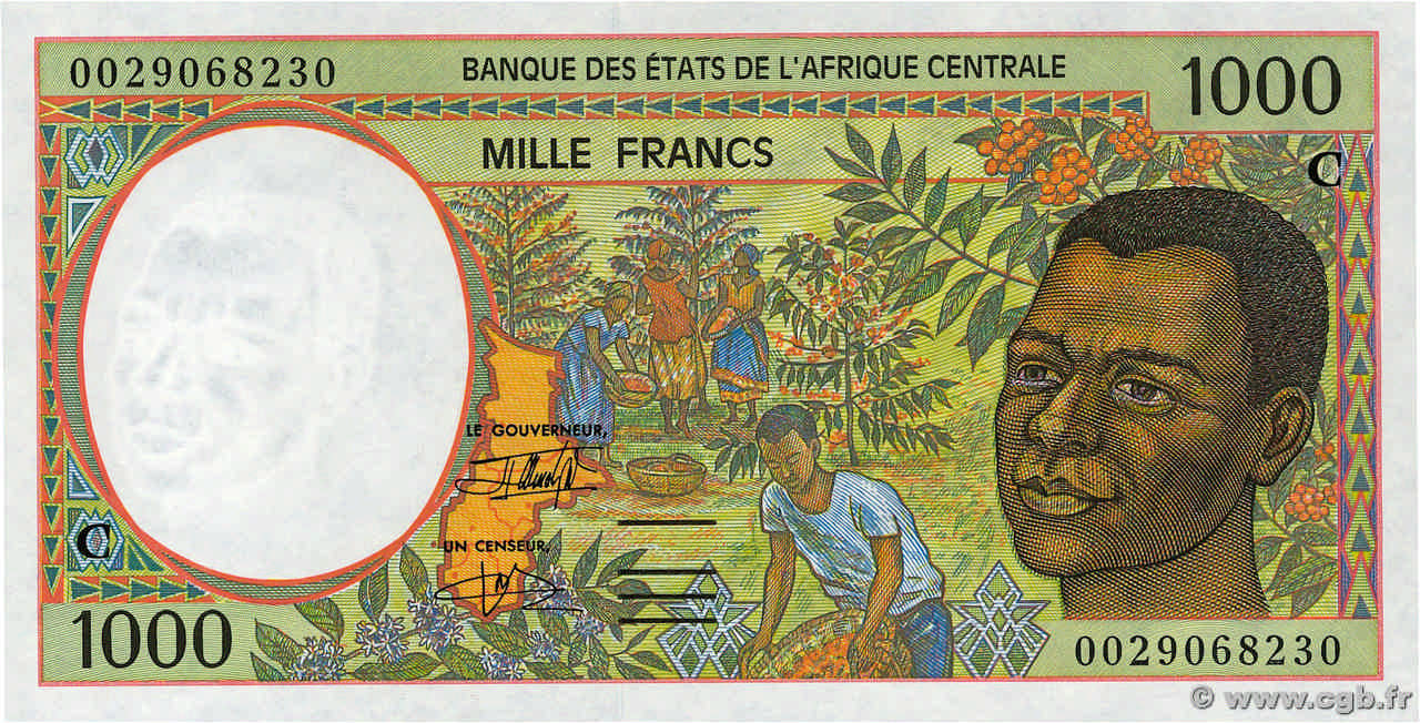 1000 Francs STATI DI L  AFRICA CENTRALE  2000 P.102Cg q.FDC