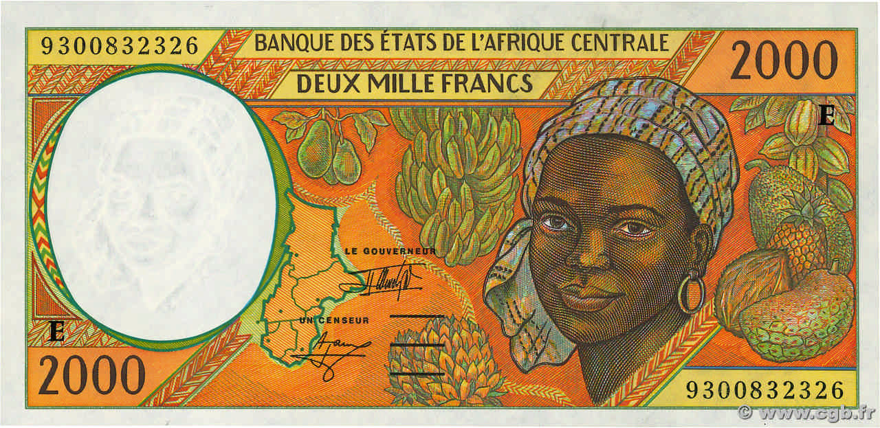 2000 Francs STATI DI L  AFRICA CENTRALE  1993 P.203Ea q.FDC