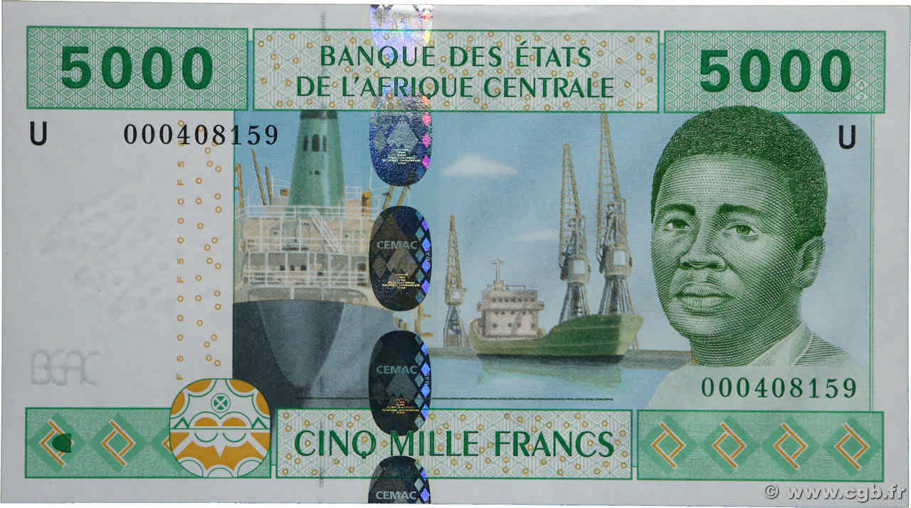 5000 Francs ÉTATS DE L AFRIQUE CENTRALE  2002 P.209Ua NEUF