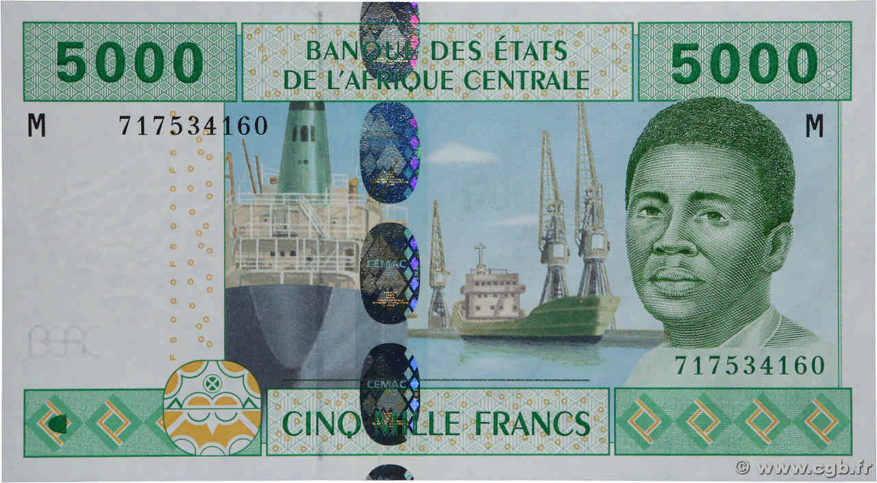 5000 Francs ESTADOS DE ÁFRICA CENTRAL
  2002 P.309Mc FDC