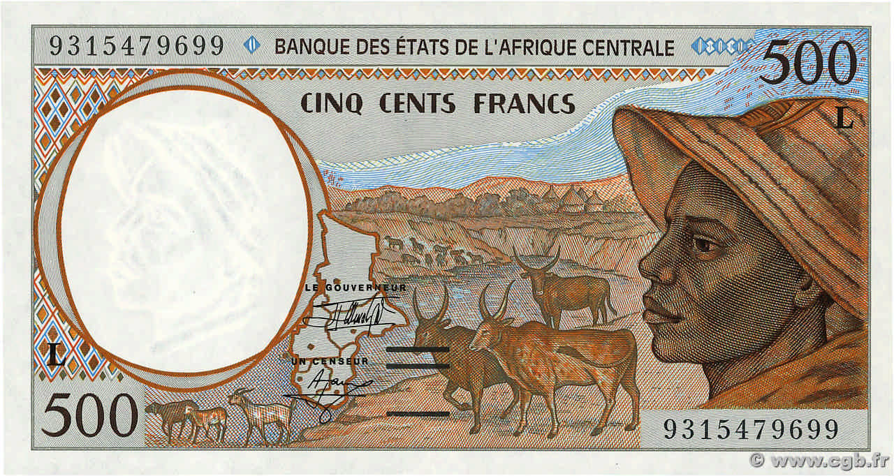 500 Francs CENTRAL AFRICAN STATES  1993 P.401La UNC-