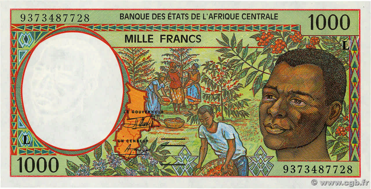 1000 Francs ÉTATS DE L AFRIQUE CENTRALE  1993 P.402La pr.NEUF