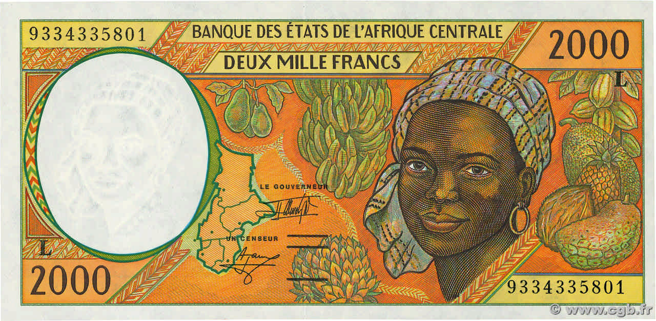 2000 Francs CENTRAL AFRICAN STATES  1993 P.403La UNC