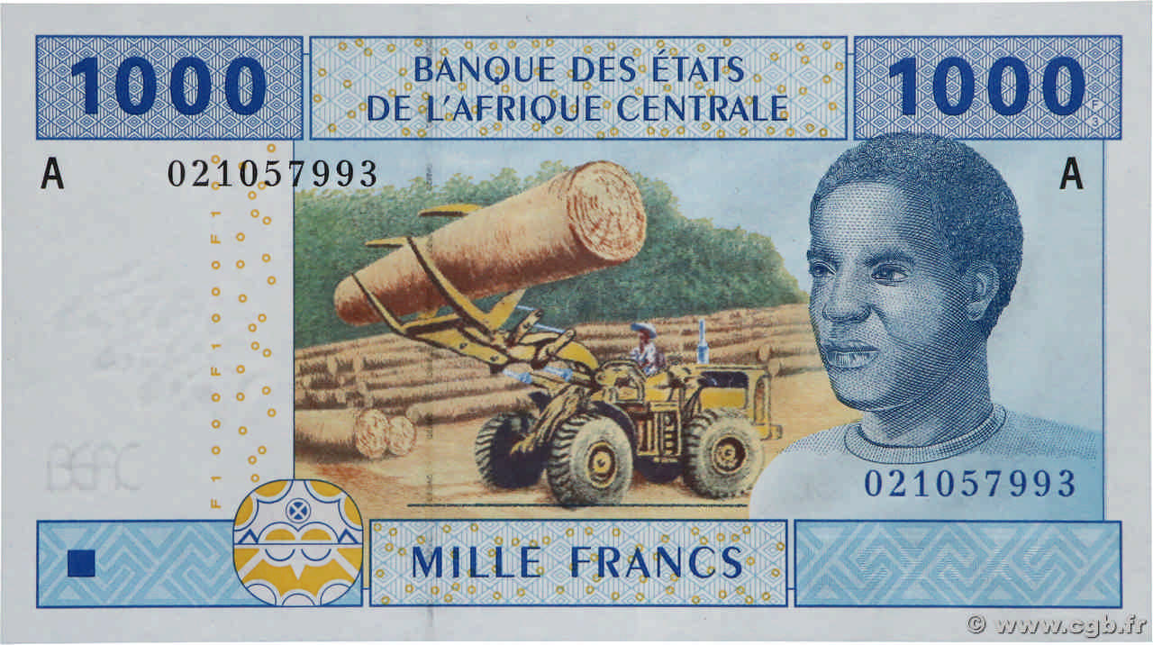 1000 Francs STATI DI L  AFRICA CENTRALE  2002 P.407Aa q.FDC