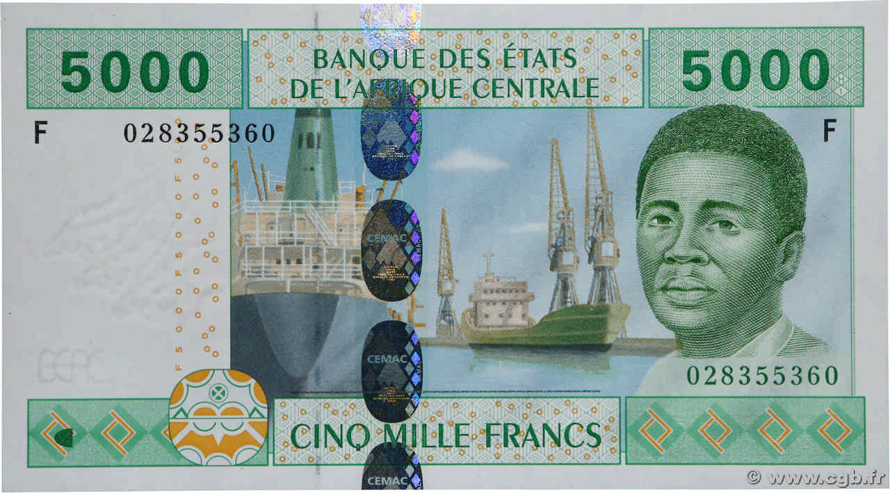 5000 Francs CENTRAL AFRICAN STATES  2002 P.509Fa UNC