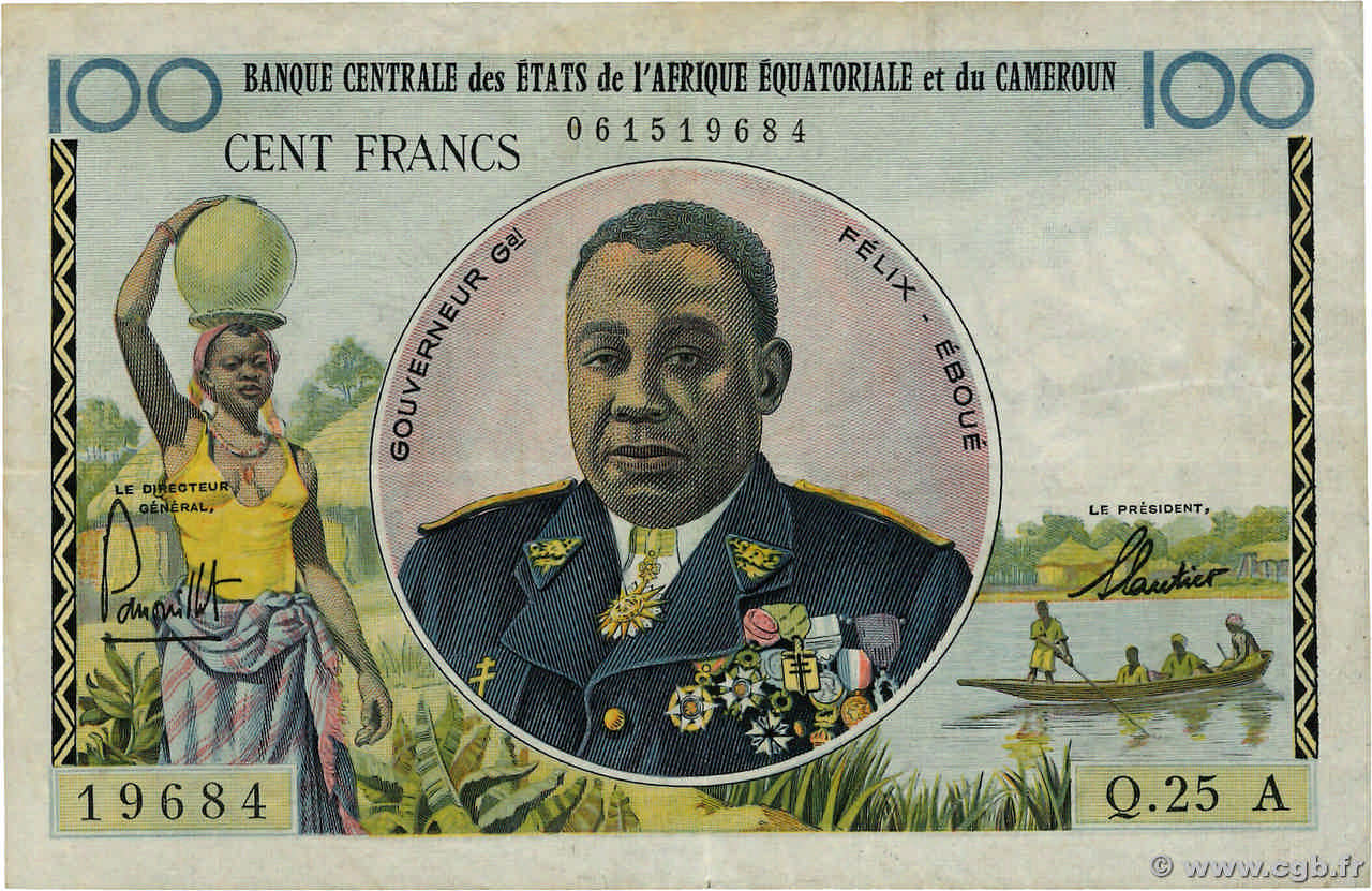 100 Francs ÉTATS DE L AFRIQUE ÉQUATORIALE  1961 P.01a TTB