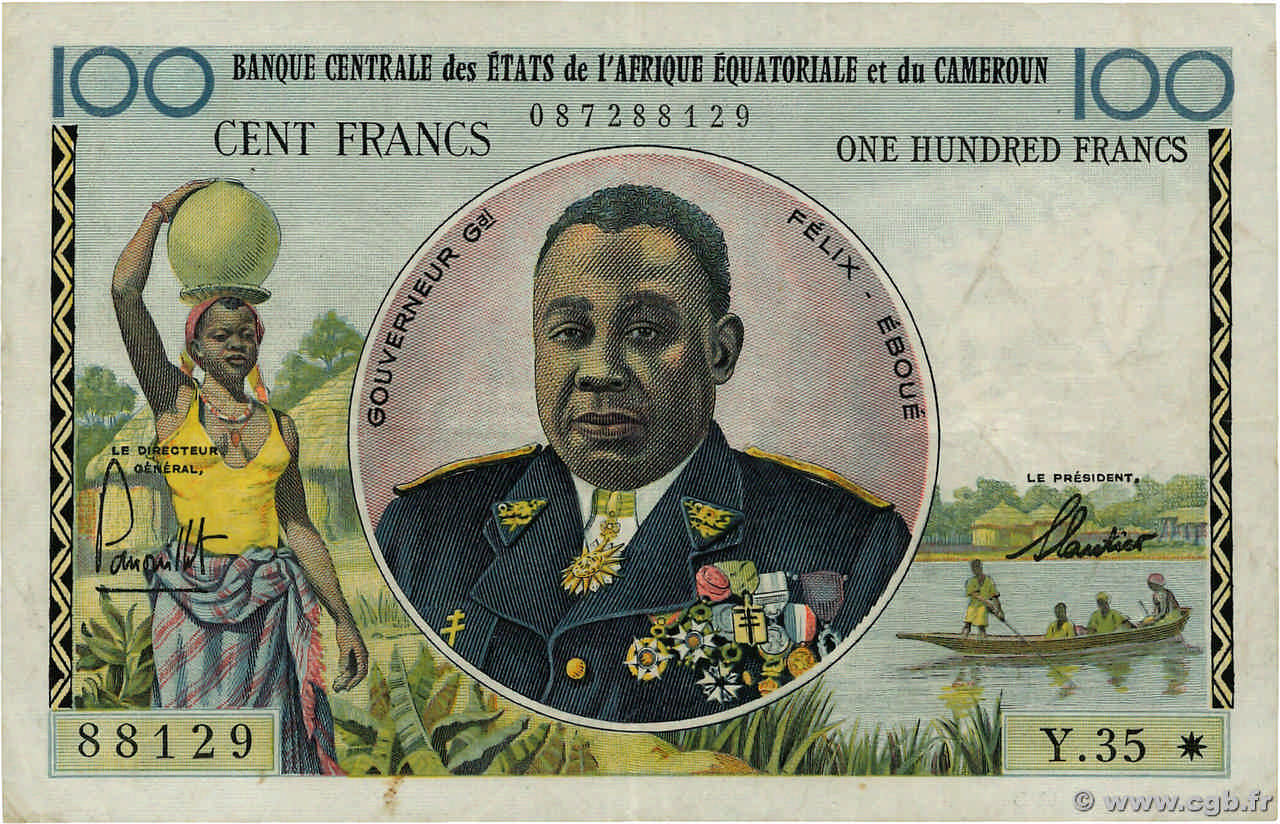 100 Francs ÉTATS DE L AFRIQUE ÉQUATORIALE  1961 P.02 TTB