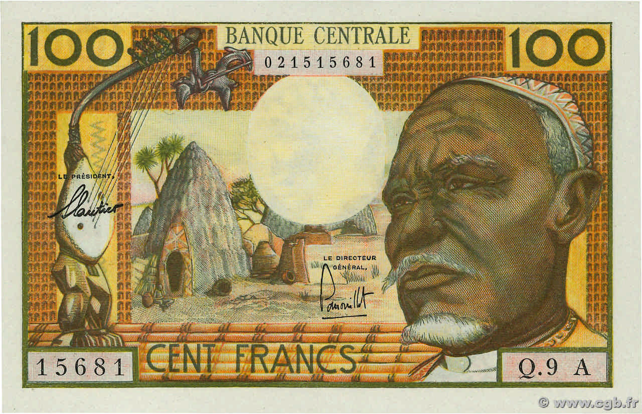 100 Francs EQUATORIAL AFRICAN STATES (FRENCH)  1963 P.03a UNC