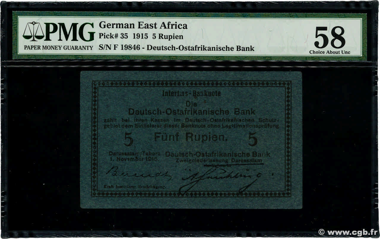 5 Rupien Deutsch Ostafrikanische Bank  1948 P.35 AU