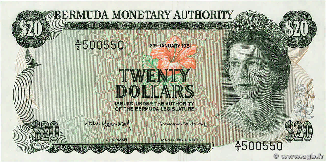 20 Dollars BERMUDA  1981 P.31c FDC