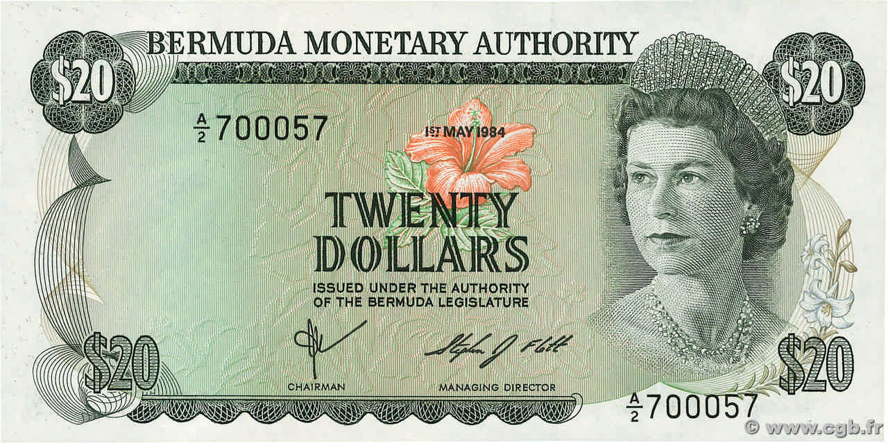 20 Dollars BERMUDAS  1984 P.31c ST