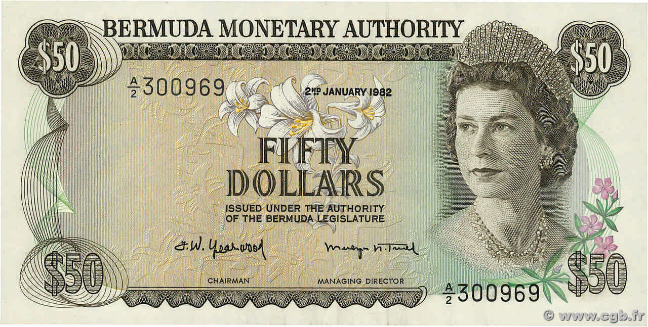 50 Dollars BERMUDAS  1982 P.32b SC+