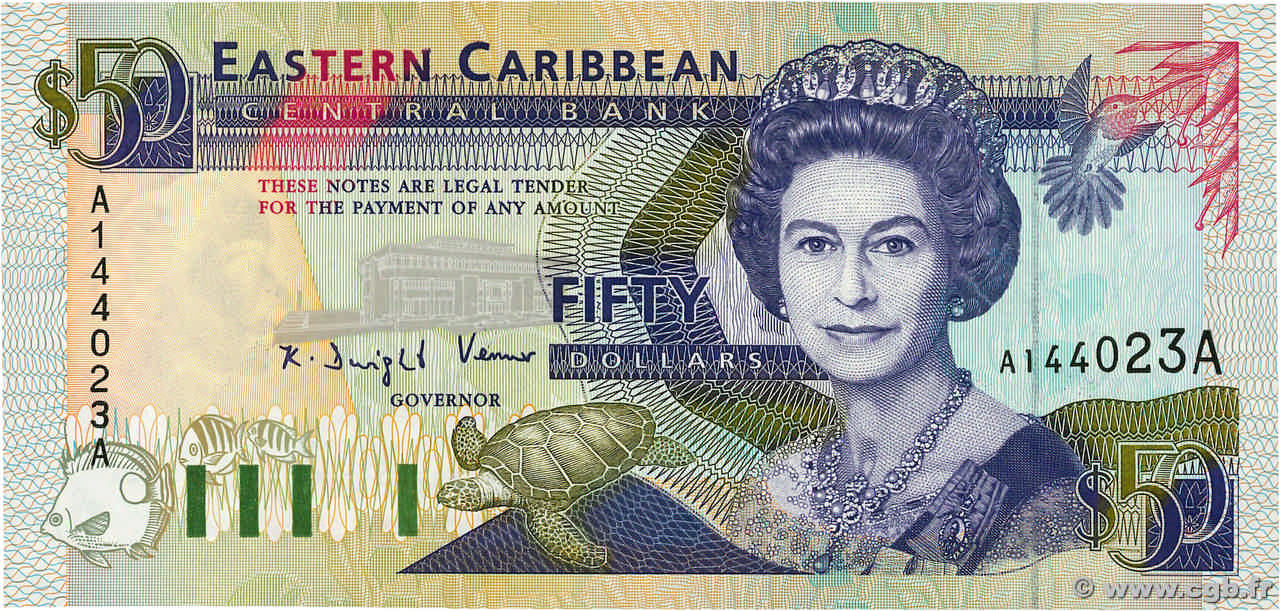 50 Dollars CARIBBEAN   1993 P.29a UNC