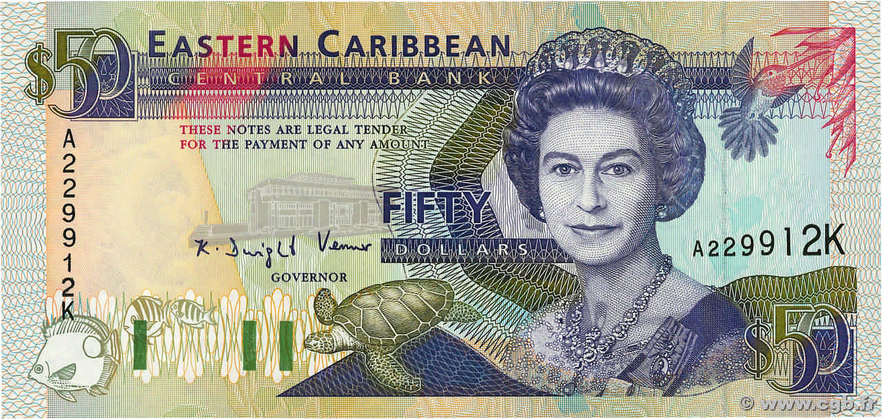 50 Dollars EAST CARIBBEAN STATES  1993 P.29k UNC