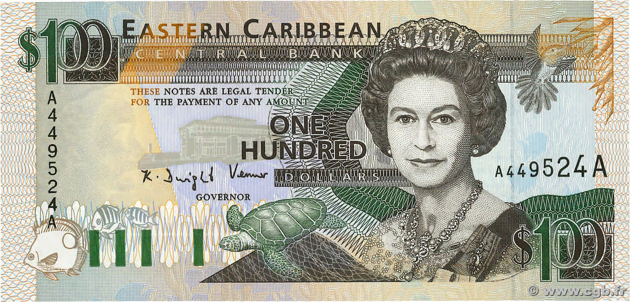 100 Dollars EAST CARIBBEAN STATES  1993 P.30g UNC