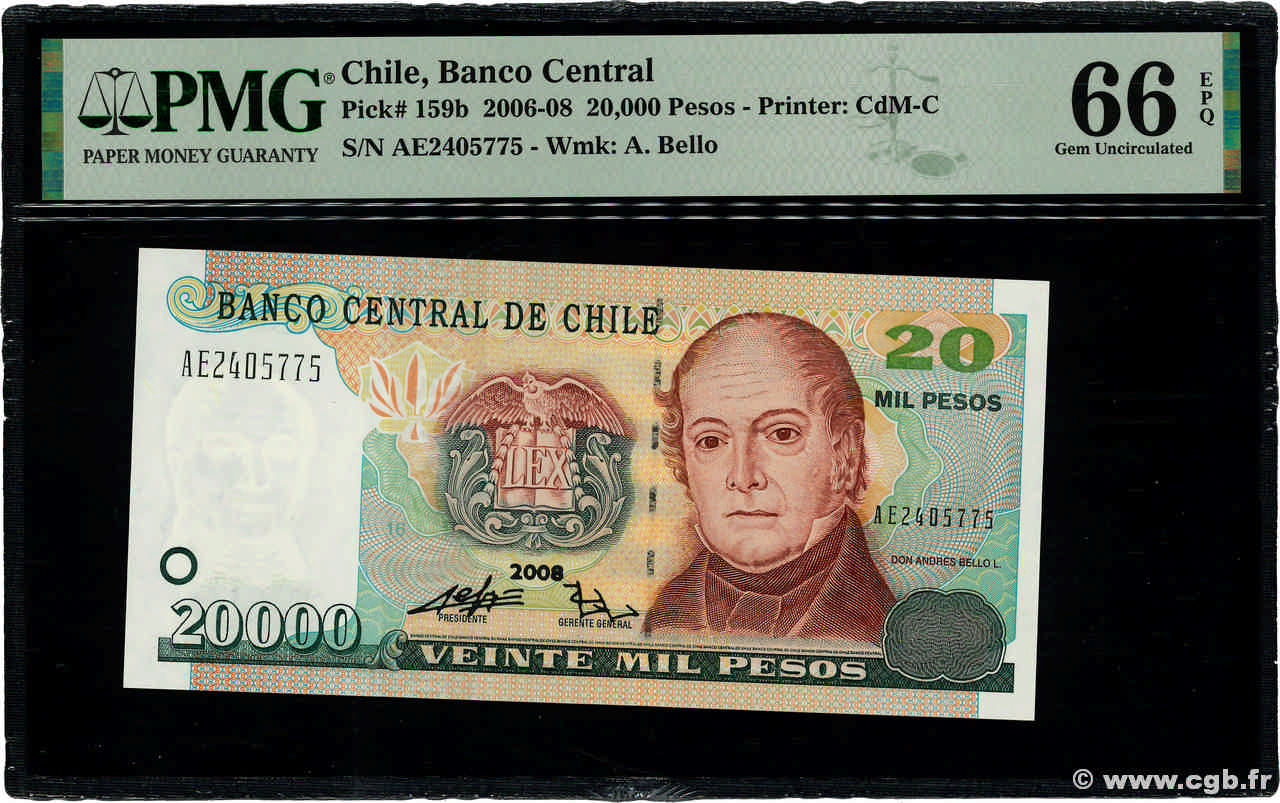 20000 Pesos CHILE
  2008 P.159b FDC