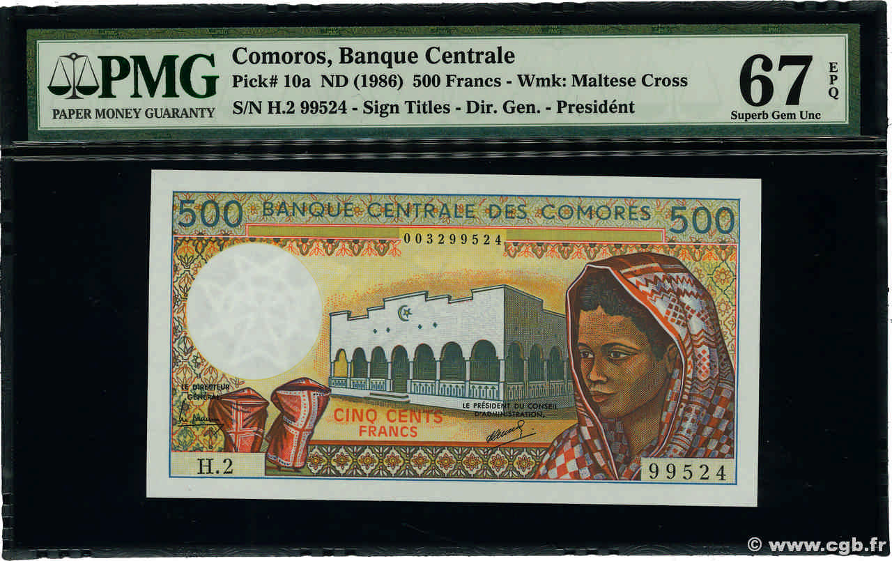 500 Francs COMORES  1986 P.10a NEUF