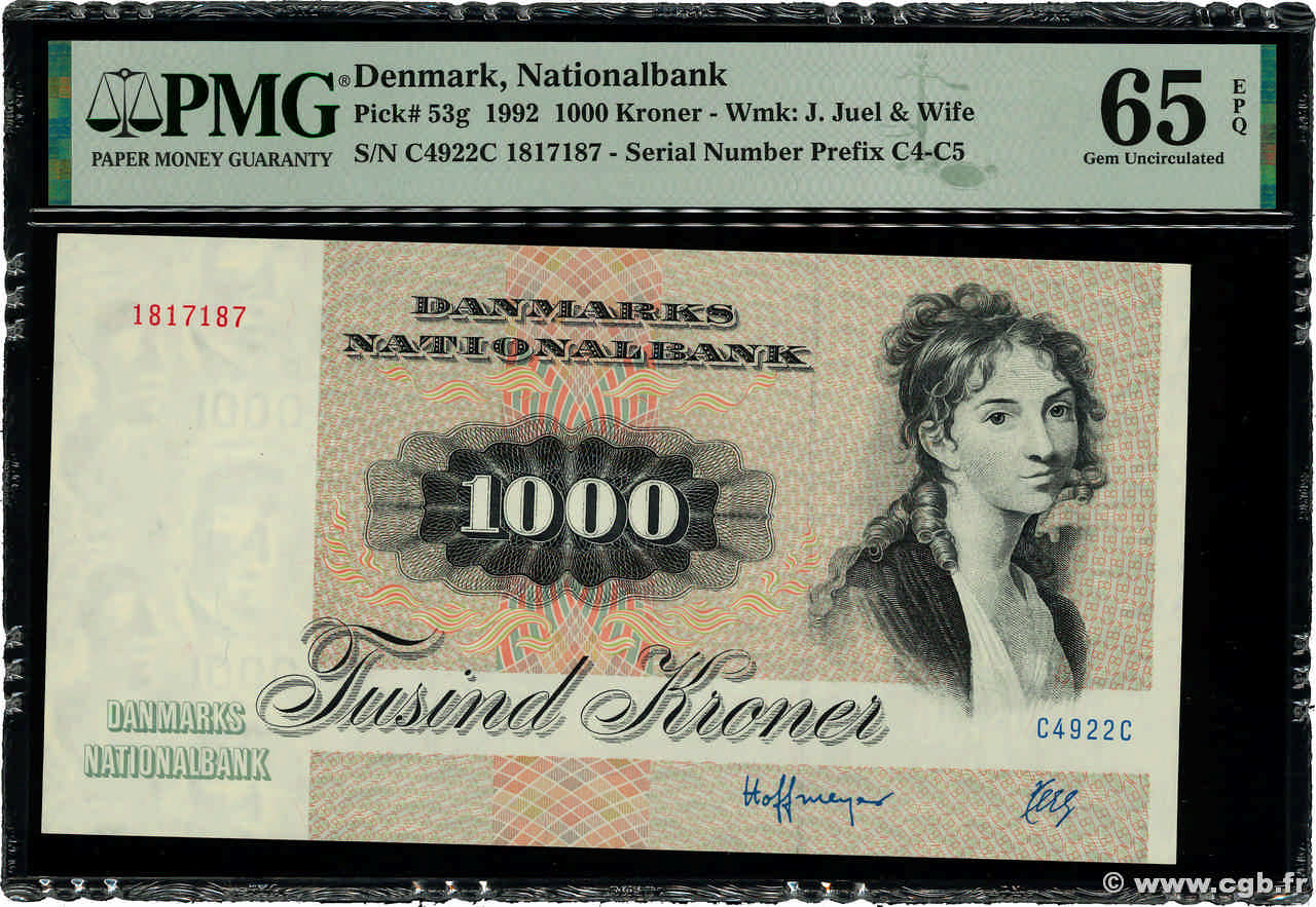 1000 Kroner DÄNEMARK  1992 P.053g ST