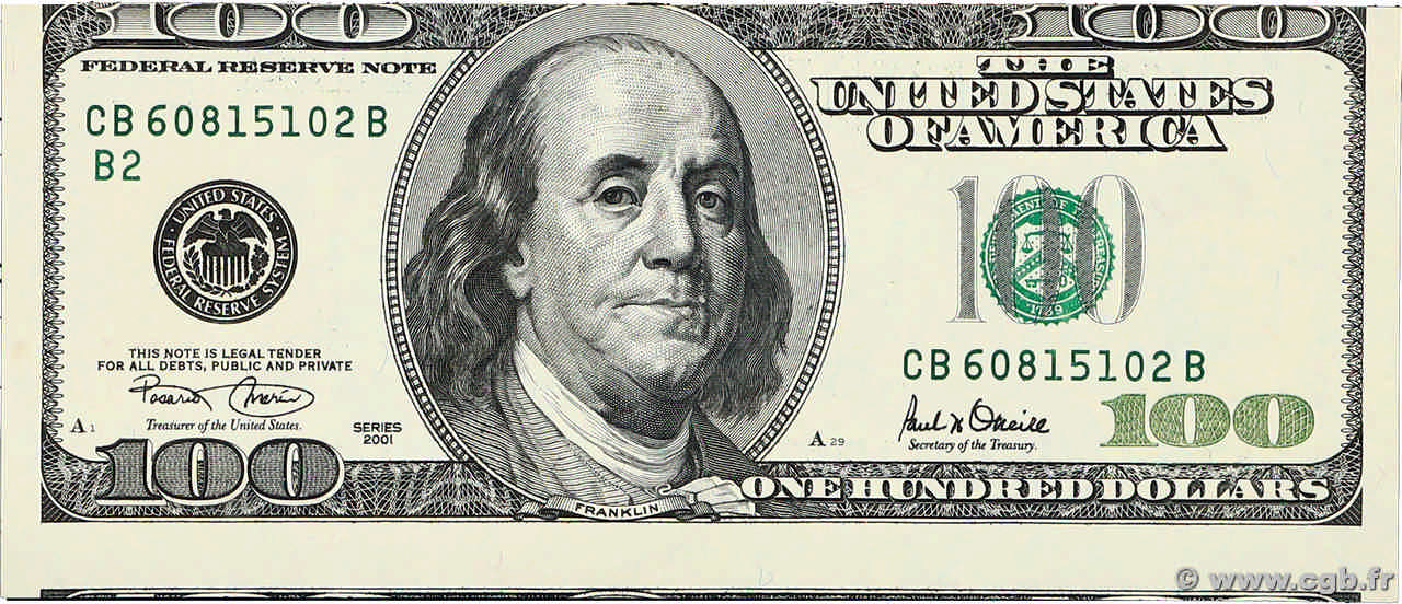 100 Dollars Fauté UNITED STATES OF AMERICA New York 2001 P.514 AU