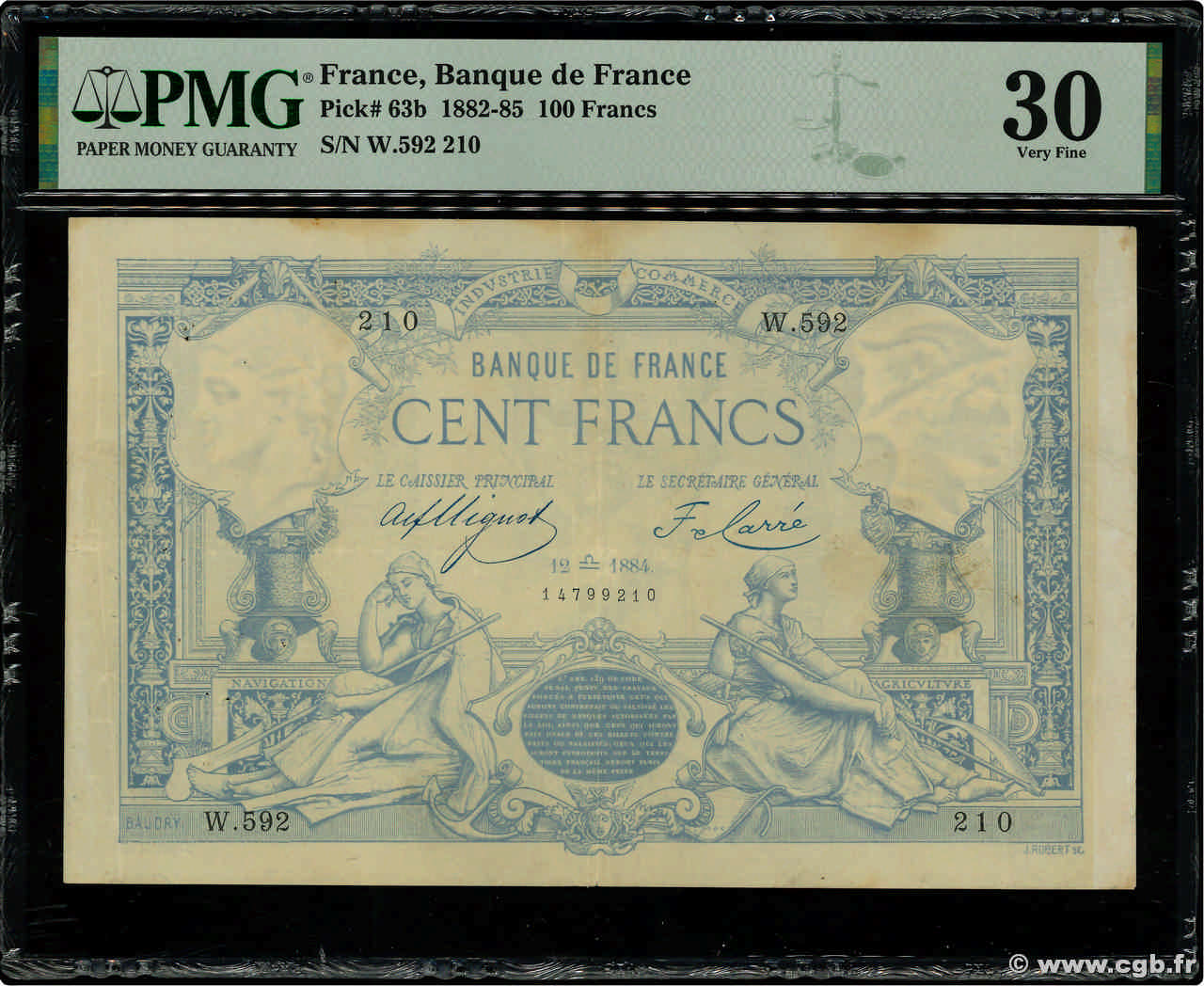 100 Francs type 1882 - À filigrane dégagé FRANCIA  1884 F.A48.04 MBC