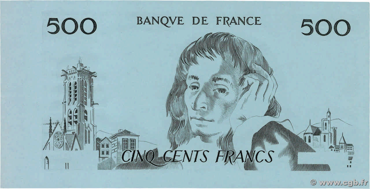 500 Francs PASCAL Épreuve FRANCE  1968 F.71.00E pr.NEUF