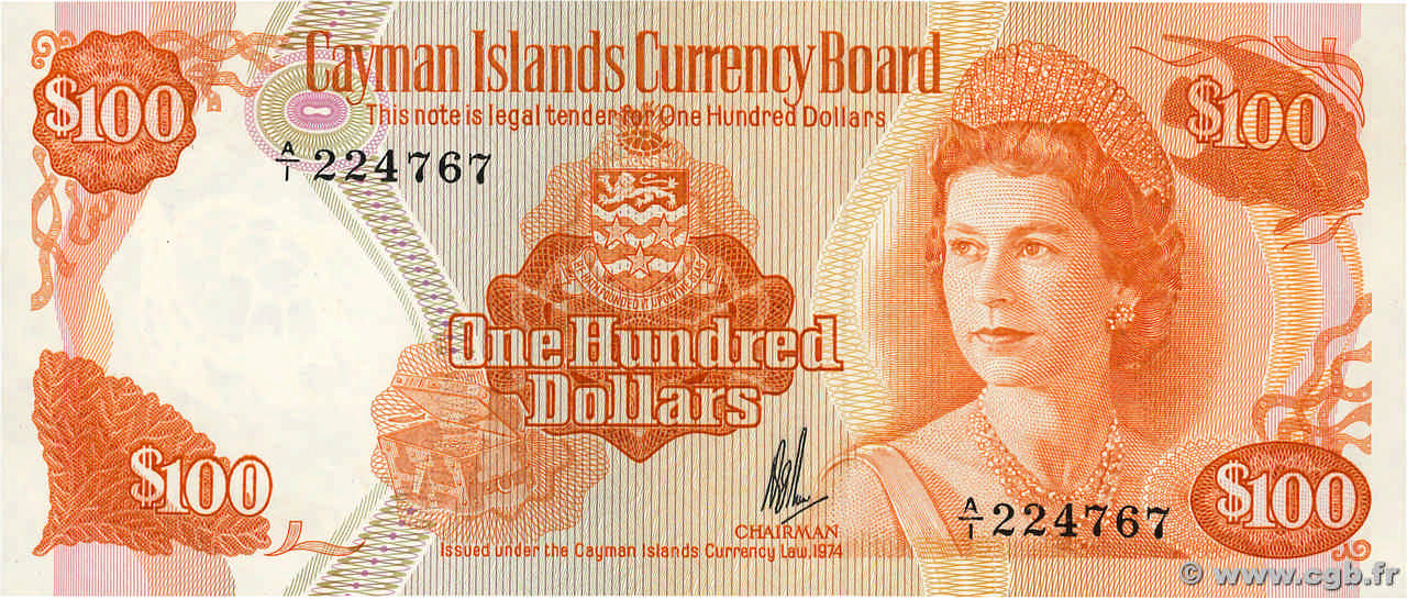100 Dollars CAYMAN ISLANDS  1982 P.11a UNC