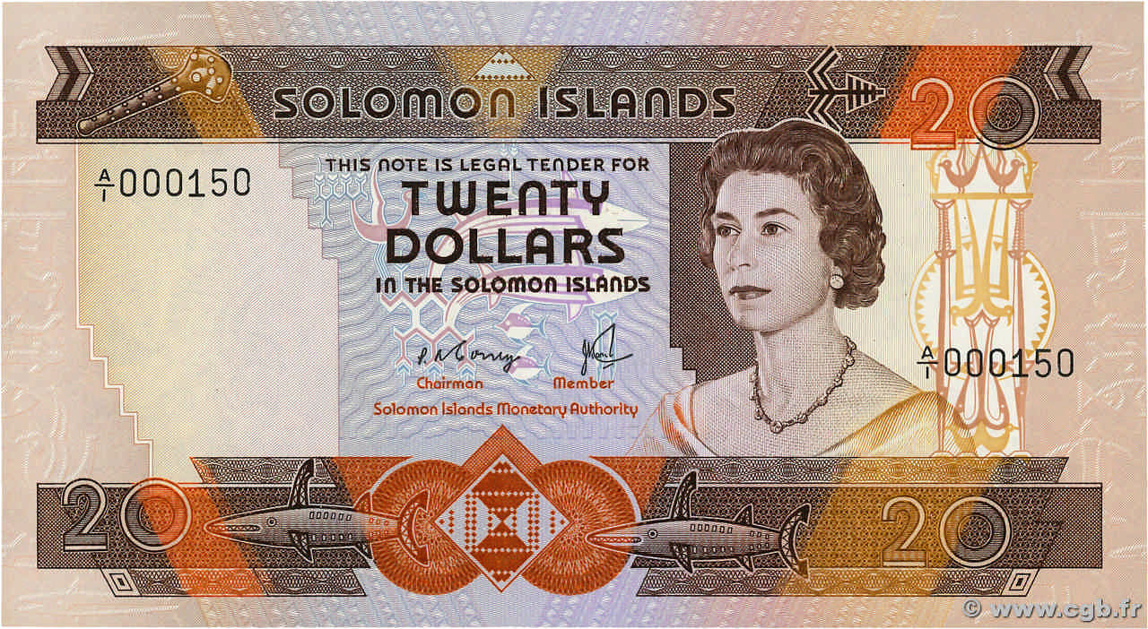 20 Dollars Petit numéro ISOLE SALAMONE  1981 P.08 q.FDC