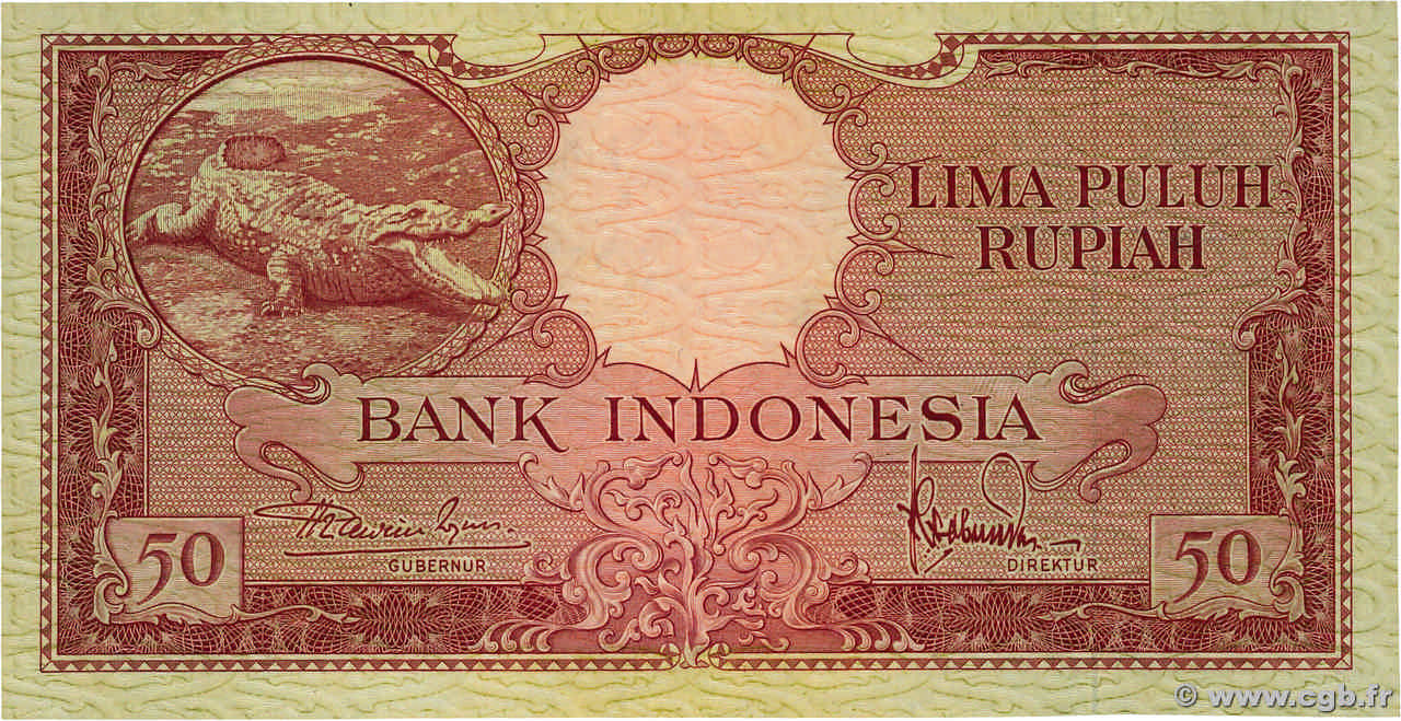 50 Rupiah INDONÉSIE  1957 P.050a SPL
