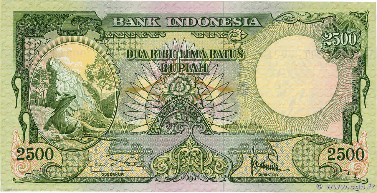 2500 Rupiah INDONESIEN  1957 P.054a fST