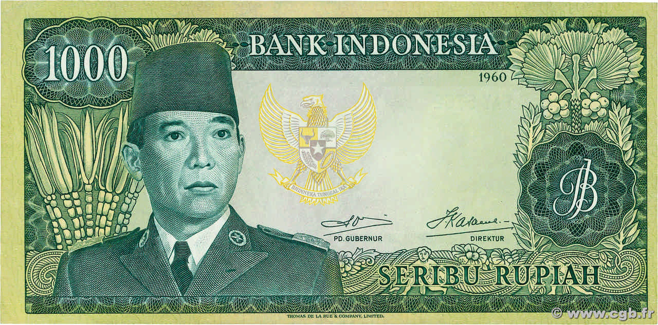 1000 Rupiah INDONESIA  1960 P.088a MBC