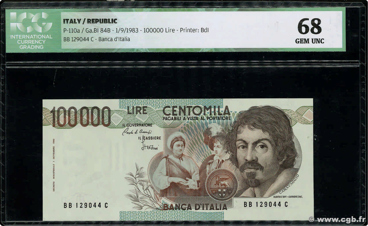 100000 Lire ITALIA  1983 P.110a FDC