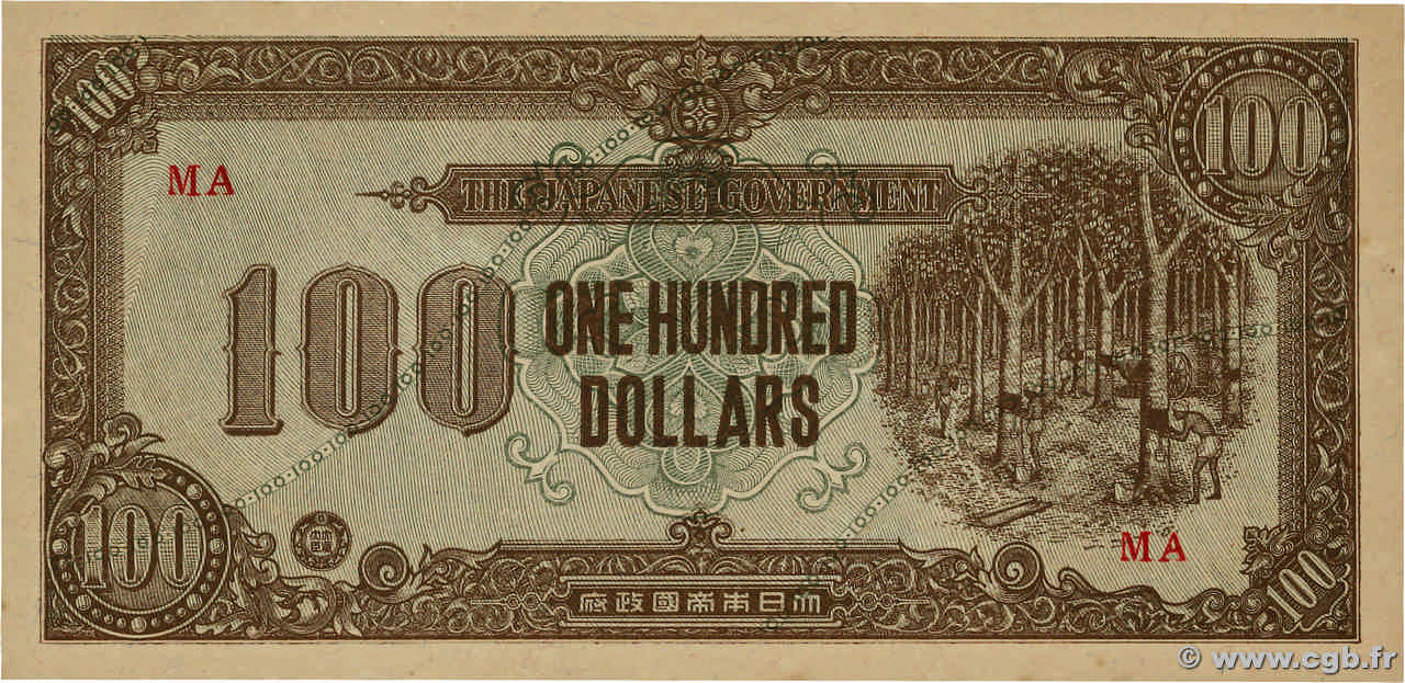 100 Dollars MALAYA  1942 P.M09a ST